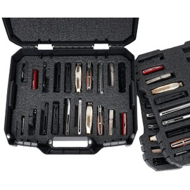 Case Club 60 Folding Knife Carrying Case - Hard Sided Travel and Storage Organizer Case fits a Variety of Folding Knives, Swiss Army Knives, Butterfly Knives & More in a Lockable Rugged Case