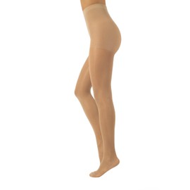 FIRM SUPPORT TIGHTS | FACTOR 10 PANTYHOSE | 70 DEN | S M L XL | BLACK, NATURAL | ITALIAN HOSIERY | (XL, SKIN)