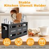 Yiomxhi Kitchen Utensil Holder for Worktop, Large 3 Compartments Cutlery