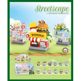 12 Set Tienda de la Calle de la Ciudad Mini Vista de Casa Bloques Micro Juguetes de Construcción de Tienda de Juguetes para Decoración del Hogar Regal