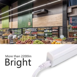 Kihung (Pack of 8) LED Shop Light T5 4FT, 20W, 2200LM, 4000K Cool White, Utility led Shop Light, LED Ceiling Light and Under Cabinet Light, Corded Electric with Built-in ON/Off Switch