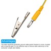 sourcing map ESD Grounding Cable Cord with Alligator Clip 180cm/70.87