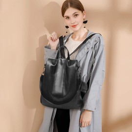 NICOLE & DORIS Backpack Women's Backpack Handbags Fashion Backpack Shoulder Bag Waterproof Anti-Theft Shoulder Bag Women's Backpack with Large Capacity, Black (black C)