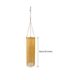 EONBES Tassel Windsock, Ribbon Wind Streamer for Outdoor and Indoor Decorations, 37.5-Inch (Gold)