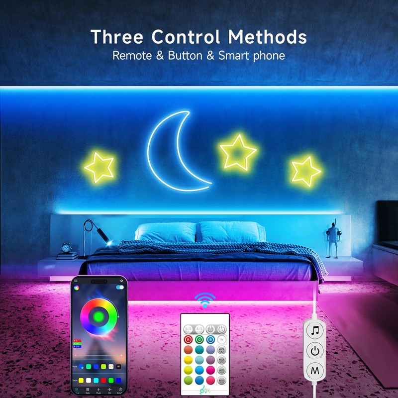 LED Neon Rope Lights, 32.8ft RGB LED Light Strip, 24V