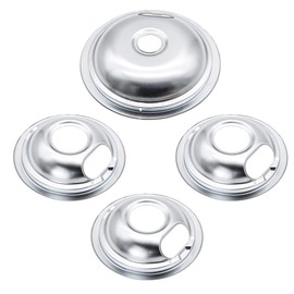 WB32X106 and WB32X107 Chrome Drip Pans by SupHomie - Compatible with GE, Hotpoint Electric Range Stove - Includes 1 8-Inch and 3 6-Inch Pans, 4 Pack