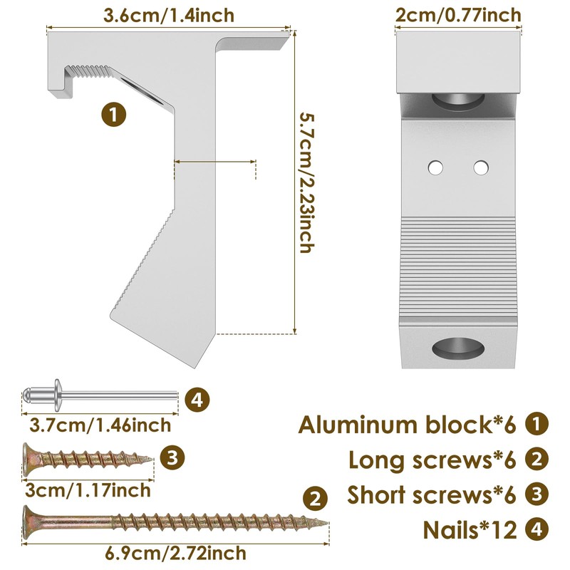 Abizarch 30Pcs Squeaky Floor Repair Kit Aluminum Alloy Eliminate Floor