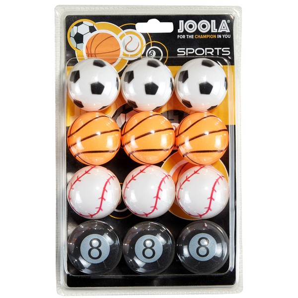 JOOLA Table Tennis Balls Sports Set in Sports Design 40 mm 3-Star Training Quality - Even Ball Jumping Colourful