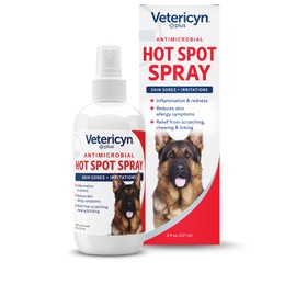 Vetericyn Plus Hot Spot Spray for Dogs Skin Sores and Irritations | Itch Relief for Dogs and Prevents Chewing and Licking at Skin, Safe for All Animals. 8 Ounces
