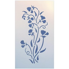 Sweet Pea Stencil - 6" x 12" Spring Summer Flower Floral Arrangements Bouquet Border Colonial Romantic DIY Decor Painting Gifts Crafts Laser Cut Mylar Reusable Templates - The Artful Stencil