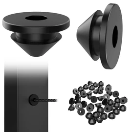BLIKA 50 Pack Cable Railing Rubber Grommets for 1/8" 5/32" 3/16" Cables for Metal Cable Railing Posts, 1/8" Cable Railing Grommet, Cable Railing Protective Sleeves for Metal Posts, BL10-L