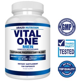 Arazo Nutrition Vital One Multivitamin for Men – Daily Wholefood Supplement - 150 Vegan