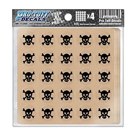 Pro-Tuff Decals Skull Award Decals 20 mil Professional Vinyl 1-1/8" Diameter (Black on Clear)