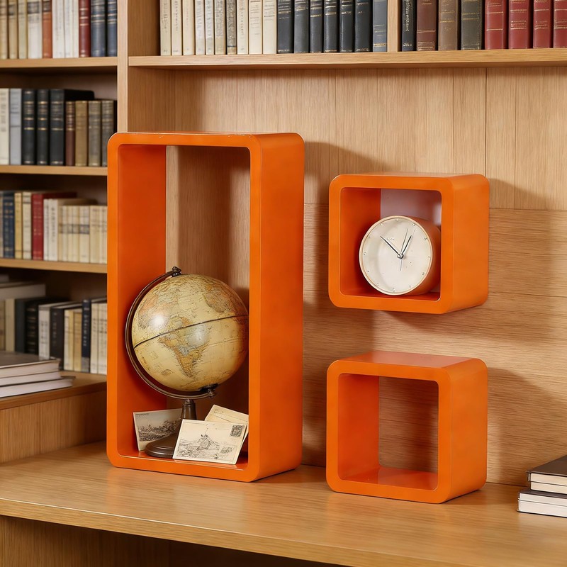 Floating Cube Wall Shelves, Set of 3,for Bedroom Living Room