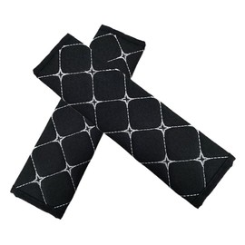LAINLOY 2PCS Car Seat Belt Cover, Cotton Linen Car Safety Seat Belt Pads, Harness Shoulder Pads Protect Your Neck, Universal Car Strap Protection Accessories for Cars, Trucks, SUVs (Black＆White)