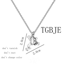 TGBJE Frog Necklace Frog Spirit Animal Inspirational Gift for Women Daughter Frog Charm Jewelry (Frog Necklace)