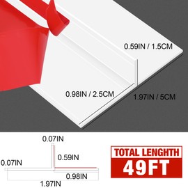 MYFAMIREA T-Shaped Door Draft Stopper 1.97IN x 49FT Silicone Weather Stripping Door Seal Strip Double-Sided Self Adhesive Seal Strip for Side of Door Frame, Window, Shower Glass, Gap, White