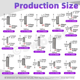Swpeet 128Pcs 16 Sizes Stainless Steel Extension and Compression Springs Kit，Extension Spring with a Dual Hook Mechanical Springs Small Spring for Home Repairs