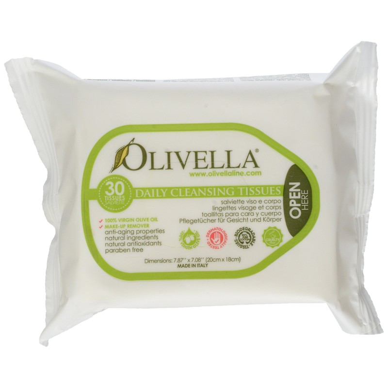 OLIVELLA Cleansing Tissues, 30 Count