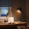 Table Lamp with Cloth Pleated Lampshade Metal Modern Nightstand Bedside