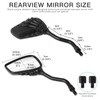 Black 8mm/10mm Motorcycle Skull Skeleton Rearview Side Mirrors For Scooter