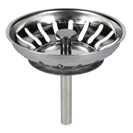 VIOKS Strainer Basket Diameter 79 mm 3.5 Inch Replacement for Blanco 119146 - Strainer Basket with 18 Slots and 52-97 mm Eccentric Spigot - Basket with Diameter 8 mm Pin and Rubber Seal for Strainer