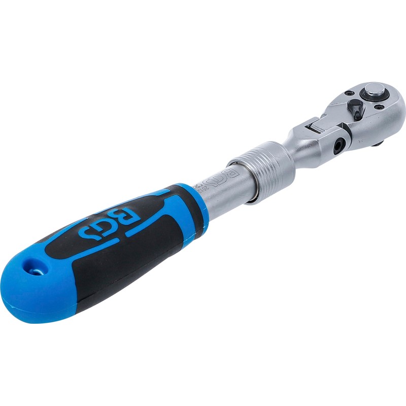 BGS 25126 Reversible Ratchet, Extendible, Angled Outlet, External Square Outlet,