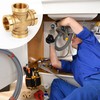Brass Cross Pipe Fitting, 3/4 Female Threaded 4 Way Coupling