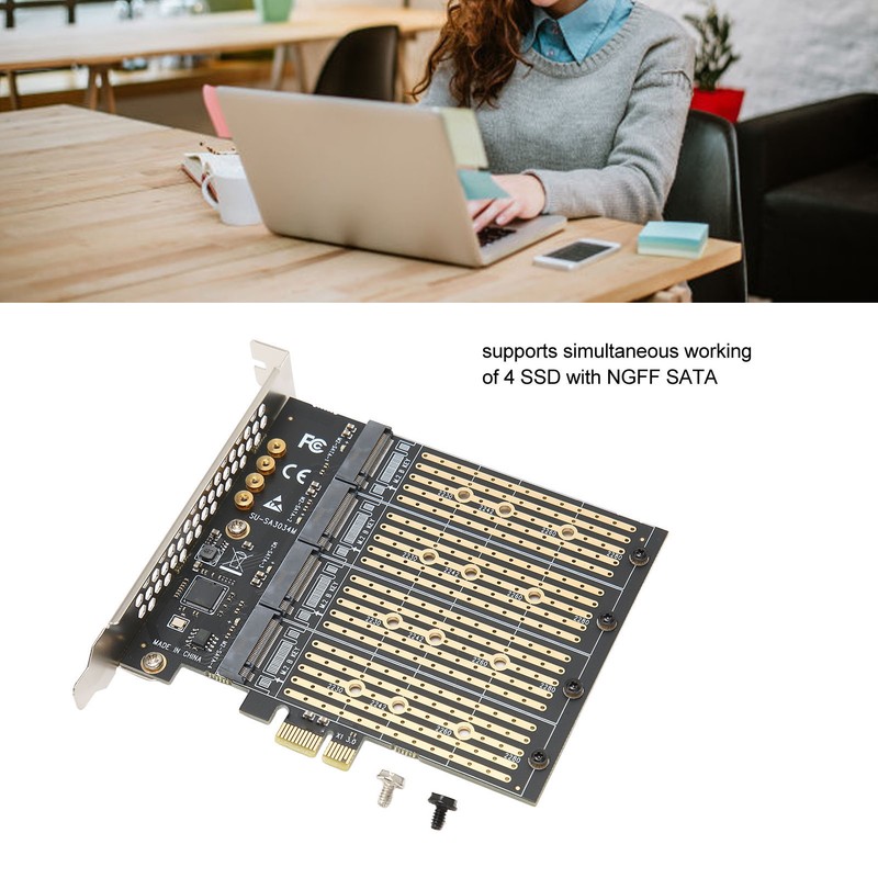 SATA NGFF to PCIe Adapter 4 Disk Position 10Gbps AHCI