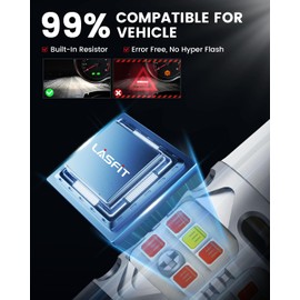 LASFIT 3157 Switchback LED Bulb, T3 3057 4157 Front Turn Signal Bulb, 3457 Built-in Resistor Anti Hyper Flash, Super Bright Amber for Turn Signal Blinker,White for DRL, Only for Standard Socket, 2Pcs