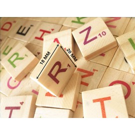 Kailisen 100 Wooden Alphabet Tiles Colour Letters & Numbers For Crafts Wood