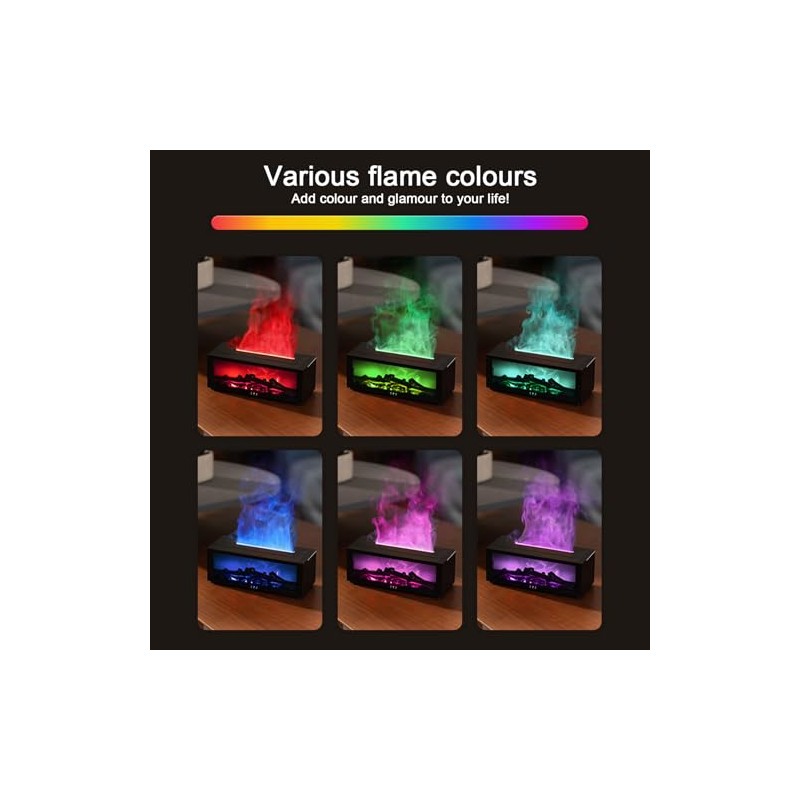 Essential Oil Diffuser, Fireplace Flame Aromatherapy Diffuser with 7 Colors