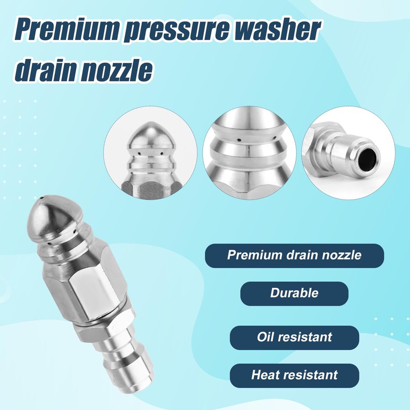 lasuroa 6pcs Sewer Jetter Nozzle Kit with Quick Connector &