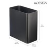 mDesign Decorative Trash Can, 12" x 6.25" x 13", Black