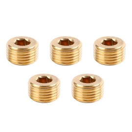 5 PCS 1/2" NPT Brass Plugs for 3/4 Inch Compressed Air Line Outlet kit