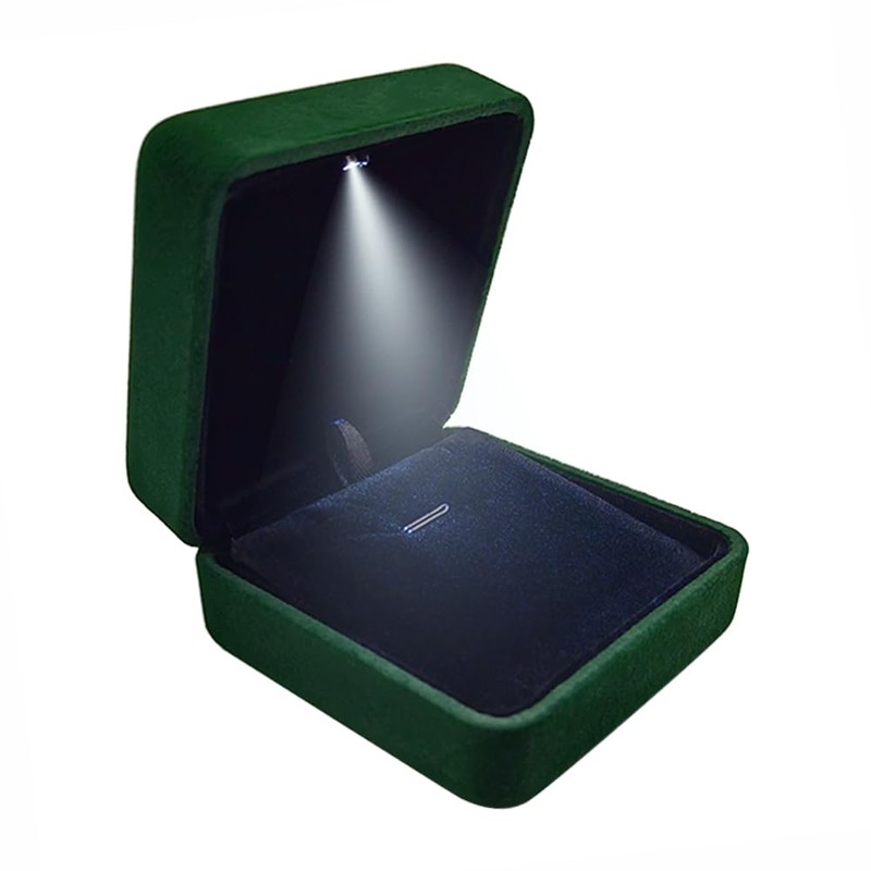 GBYAN Pendant Necklace Box with LED Light, Necklace Gift Box