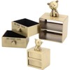 Tooth Box Metal Cute BearShape Storage Case with 2 Drawers