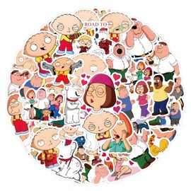 56 Pcs Family Guy Stickers for Laptop, Cool Decals for Teens Kids Boys Skateboard Phone