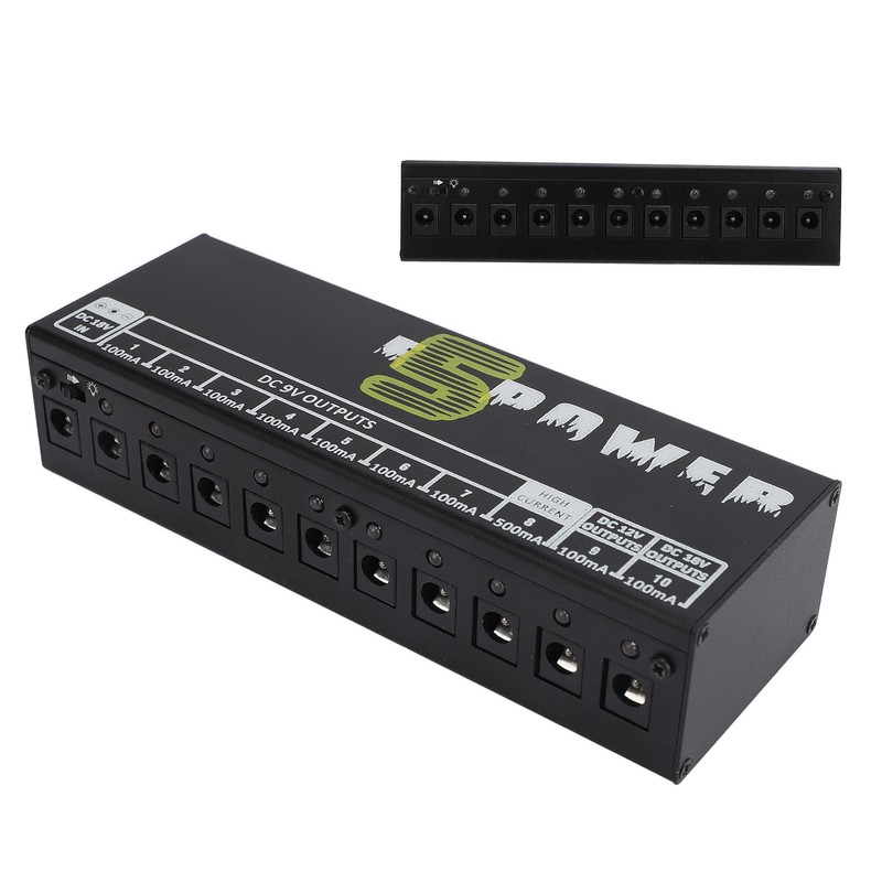 Guitar Effect Pedal Power Supply 10 Independent DC 9V 12V