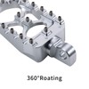 Hopider CNC Wide Foot Pegs 360° Roating MX Chopper Bobber