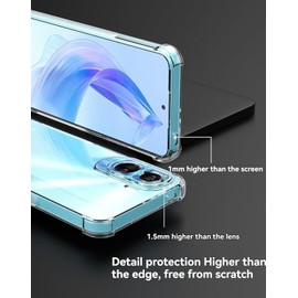 USTIYA Case for Honor 90 Lite Clear TPU Four Corners Protective Cover Transparent Soft