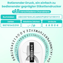 VolenGo Omega S Label Embosser, Portable Handheld Retro Label Embosser, Green Manual Label Embossing with 5 Rolls, 9 mm Black Embossing Tape, Suitable for Elderly People and Children