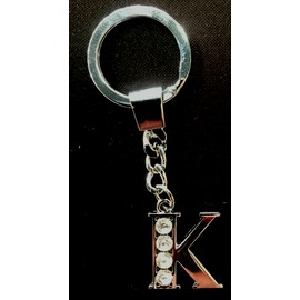 Sometheme Special Rhinestone Studded Small Alphabet Initial K Letter Keychain Key Bag Charm #100
