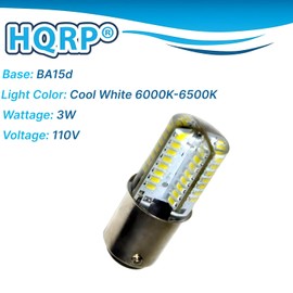 HQRP 110V LED Light Bulb Cool White Compatible with Kenmore (Sears) 385.17626/385.17628/385.17724/385.17822/385.17824/385.17826 Sewing Machine