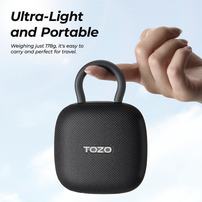 TOZO Mini Bluetooth Wireless Speakers Portable Adjustable Carabiner Waterproof