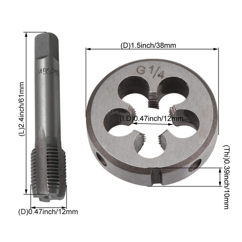 BQLZR BSP1/4 Alloy Steel Threading Screw Thread Die + Bearing