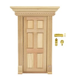 iLAND Dollhouse Door on 1:12 Scale, Miniature Door w/Handle & Knocker (Neoclassical Mini Door)