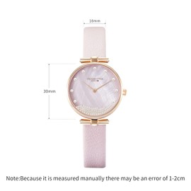 VICTORIA HYDE Women's Analogue Quartz Watch with Mother of Pearl Dial Wrist Watch Bangle Set (Pink)