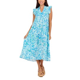Mud Pie Women's Adair Tiered Maxi Dress Blue