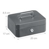 Relaxdays Lockable Cash Box, Removable Insert, 5 Compartments, Iron Cash